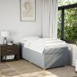 vidaXL Boxspringbett mit Matratze Hellgrau 100x200 cm Stoff vidaXL Boxspringbett mit Matratze Hellgrau 100x200 cm Stoff