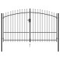 vidaXL Zauntor Doppelflügel mit Speerspitzen Stahl 3 x 1,75 m Schwarz vidaXL Zauntor Doppelflügel mit Speerspitzen Stahl 3 x 1,75 m Schwarz
