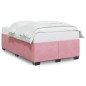 vidaXL Bettgestell ohne Matratze Rosa 120x190 cm Samt vidaXL Bettgestell ohne Matratze Rosa 120x190 cm Samt