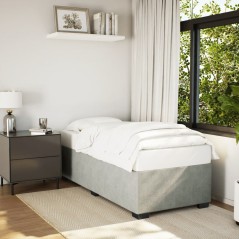 vidaXL Bettgestell ohne Matratze Hellgrau 100x200 cm Samt