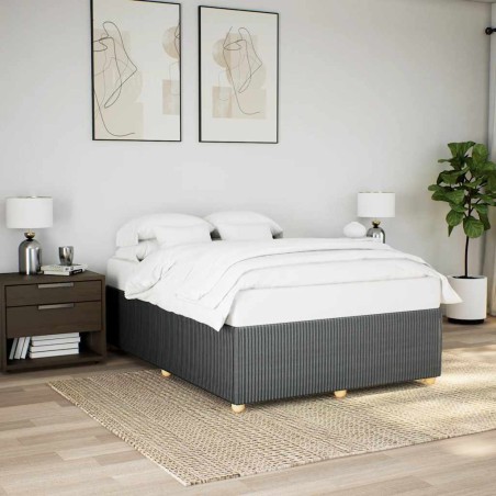 vidaXL Bettgestell ohne Matratze Dunkelgrau 140x200 cm Stoff