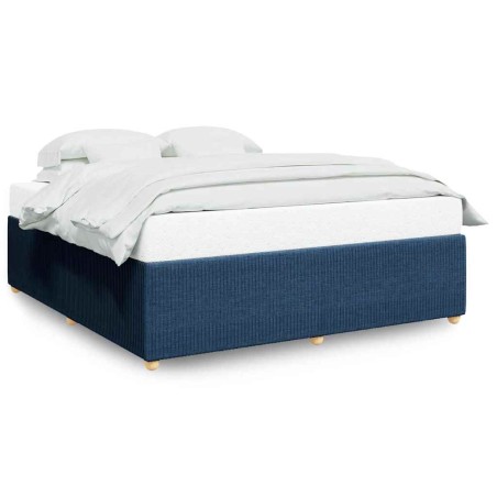 vidaXL Bettgestell ohne Matratze Blau 180x200 cm Stoff