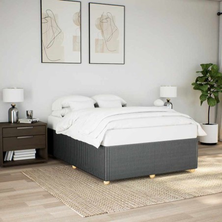 vidaXL Bettgestell ohne Matratze Dunkelgrau 140x190 cm Stoff