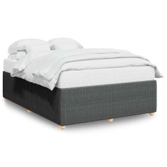vidaXL Bettgestell ohne Matratze Dunkelgrau 140x190 cm Stoff