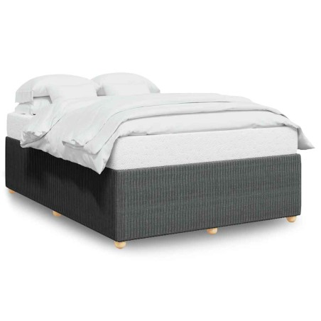 vidaXL Bettgestell ohne Matratze Dunkelgrau 140x190 cm Stoff