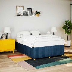 vidaXL Bettgestell ohne Matratze Blau 160x200 cm Stoff