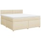 vidaXL Boxspringbett mit Matratze Creme 180x200 cm Stoff vidaXL Boxspringbett mit Matratze Creme 180x200 cm Stoff
