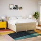 vidaXL Boxspringbett mit Matratze Creme 180x200 cm Stoff vidaXL Boxspringbett mit Matratze Creme 180x200 cm Stoff
