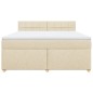 vidaXL Boxspringbett mit Matratze Creme 180x200 cm Stoff vidaXL Boxspringbett mit Matratze Creme 180x200 cm Stoff
