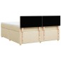 vidaXL Boxspringbett mit Matratze Creme 180x200 cm Stoff vidaXL Boxspringbett mit Matratze Creme 180x200 cm Stoff