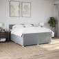 vidaXL Boxspringbett mit Matratze Hellgrau 180x200 cm Stoff vidaXL Boxspringbett mit Matratze Hellgrau 180x200 cm Stoff