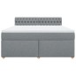 vidaXL Boxspringbett mit Matratze Hellgrau 180x200 cm Stoff vidaXL Boxspringbett mit Matratze Hellgrau 180x200 cm Stoff