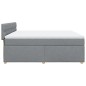 vidaXL Boxspringbett mit Matratze Hellgrau 180x200 cm Stoff vidaXL Boxspringbett mit Matratze Hellgrau 180x200 cm Stoff