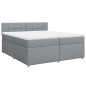 vidaXL Boxspringbett mit Matratze Hellgrau 200x200 cm Stoff vidaXL Boxspringbett mit Matratze Hellgrau 200x200 cm Stoff