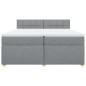 vidaXL Boxspringbett mit Matratze Hellgrau 200x200 cm Stoff vidaXL Boxspringbett mit Matratze Hellgrau 200x200 cm Stoff