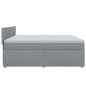 vidaXL Boxspringbett mit Matratze Hellgrau 200x200 cm Stoff vidaXL Boxspringbett mit Matratze Hellgrau 200x200 cm Stoff