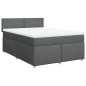 vidaXL Boxspringbett mit Matratze Dunkelgrau 140x190 cm Stoff vidaXL Boxspringbett mit Matratze Dunkelgrau 140x190 cm Stoff