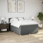 vidaXL Boxspringbett mit Matratze Dunkelgrau 140x190 cm Stoff vidaXL Boxspringbett mit Matratze Dunkelgrau 140x190 cm Stoff