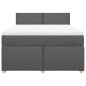 vidaXL Boxspringbett mit Matratze Dunkelgrau 140x190 cm Stoff vidaXL Boxspringbett mit Matratze Dunkelgrau 140x190 cm Stoff