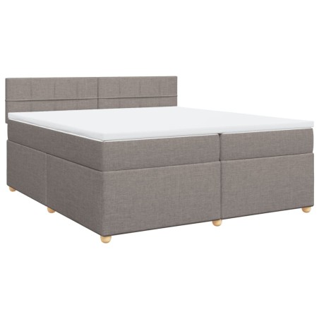 vidaXL Boxspringbett mit Matratze Taupe 200x200 cm Stoff