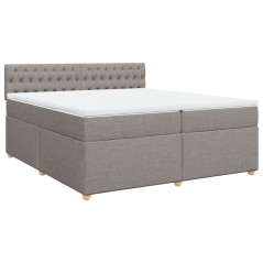 vidaXL Boxspringbett mit Matratze Taupe 200x200 cm Stoff