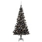 vidaXL Künstlicher Weihnachtsbaum Beleuchtung & Kugeln Schwarz 240 cm vidaXL Künstlicher Weihnachtsbaum Beleuchtung & Kugeln Schwarz 240 cm