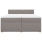vidaXL Boxspringbett mit Matratze Taupe 200x200 cm Stoff vidaXL Boxspringbett mit Matratze Taupe 200x200 cm Stoff
