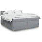 vidaXL Boxspringbett mit Matratze Hellgrau 200x200 cm Stoff vidaXL Boxspringbett mit Matratze Hellgrau 200x200 cm Stoff