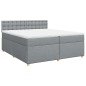 vidaXL Boxspringbett mit Matratze Hellgrau 200x200 cm Stoff vidaXL Boxspringbett mit Matratze Hellgrau 200x200 cm Stoff