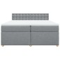 vidaXL Boxspringbett mit Matratze Hellgrau 200x200 cm Stoff vidaXL Boxspringbett mit Matratze Hellgrau 200x200 cm Stoff