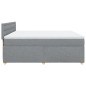 vidaXL Boxspringbett mit Matratze Hellgrau 200x200 cm Stoff vidaXL Boxspringbett mit Matratze Hellgrau 200x200 cm Stoff