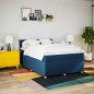 vidaXL Boxspringbett mit Matratze Blau 140x190 cm Stoff vidaXL Boxspringbett mit Matratze Blau 140x190 cm Stoff