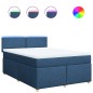 vidaXL Boxspringbett mit Matratze Blau 140x190 cm Stoff vidaXL Boxspringbett mit Matratze Blau 140x190 cm Stoff