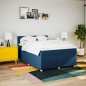 vidaXL Boxspringbett mit Matratze Blau 140x190 cm Stoff vidaXL Boxspringbett mit Matratze Blau 140x190 cm Stoff