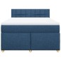 vidaXL Boxspringbett mit Matratze Blau 140x200 cm Stoff vidaXL Boxspringbett mit Matratze Blau 140x200 cm Stoff