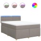 vidaXL Boxspringbett mit Matratze Taupe 140x200 cm Stoff vidaXL Boxspringbett mit Matratze Taupe 140x200 cm Stoff