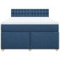 vidaXL Boxspringbett mit Matratze Blau 140x200 cm Stoff vidaXL Boxspringbett mit Matratze Blau 140x200 cm Stoff