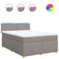 vidaXL Boxspringbett mit Matratze Taupe 140x200 cm Stoff vidaXL Boxspringbett mit Matratze Taupe 140x200 cm Stoff