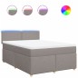 vidaXL Boxspringbett mit Matratze Taupe 160x200 cm Stoff