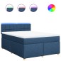 vidaXL Boxspringbett mit Matratze Blau 160x200 cm Stoff vidaXL Boxspringbett mit Matratze Blau 160x200 cm Stoff