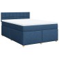 vidaXL Boxspringbett mit Matratze Blau 160x200 cm Stoff vidaXL Boxspringbett mit Matratze Blau 160x200 cm Stoff