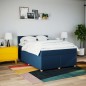 vidaXL Boxspringbett mit Matratze Blau 160x200 cm Stoff vidaXL Boxspringbett mit Matratze Blau 160x200 cm Stoff