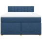 vidaXL Boxspringbett mit Matratze Blau 160x200 cm Stoff vidaXL Boxspringbett mit Matratze Blau 160x200 cm Stoff
