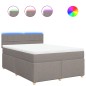 vidaXL Boxspringbett mit Matratze Taupe 160x200 cm Stoff vidaXL Boxspringbett mit Matratze Taupe 160x200 cm Stoff