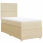 vidaXL Boxspringbett mit Matratze Creme 90x190 cm Stoff vidaXL Boxspringbett mit Matratze Creme 90x190 cm Stoff
