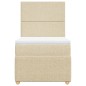 vidaXL Boxspringbett mit Matratze Creme 90x190 cm Stoff vidaXL Boxspringbett mit Matratze Creme 90x190 cm Stoff