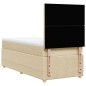 vidaXL Boxspringbett mit Matratze Creme 90x190 cm Stoff vidaXL Boxspringbett mit Matratze Creme 90x190 cm Stoff