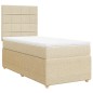 vidaXL Boxspringbett mit Matratze Creme 90x190 cm Stoff vidaXL Boxspringbett mit Matratze Creme 90x190 cm Stoff
