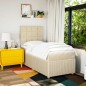 vidaXL Boxspringbett mit Matratze Creme 90x190 cm Stoff vidaXL Boxspringbett mit Matratze Creme 90x190 cm Stoff