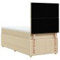 vidaXL Boxspringbett mit Matratze Creme 90x190 cm Stoff vidaXL Boxspringbett mit Matratze Creme 90x190 cm Stoff